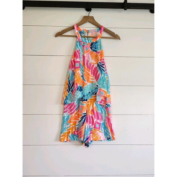 Lilly Pulitzer Edona Romper Goombay Smashed Print Colorful Beach Vacation Sz 2 - Picture 3 of 11